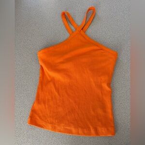 Old Navy Bright Orange Ribbed Halter Camisole